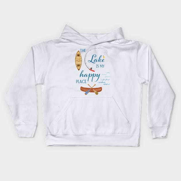 The Lake Is My Happy Place Kids Hoodie by SWON Design